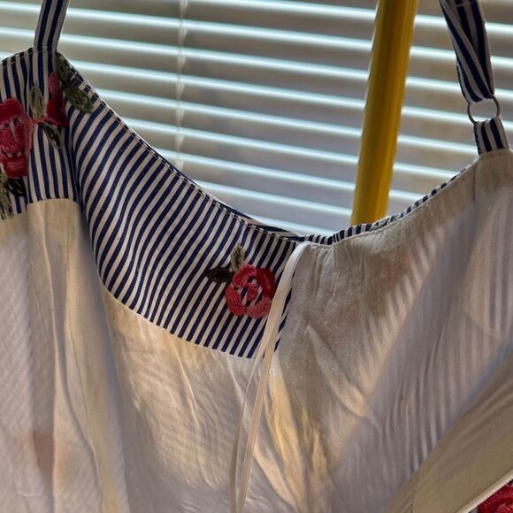 Striped Dress with Floral Embroidery - Picture 7 of 8